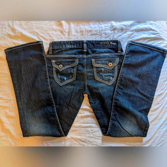 Guess Stretch, Distressed, Boot Cut Jeans - Picture 7 of 15